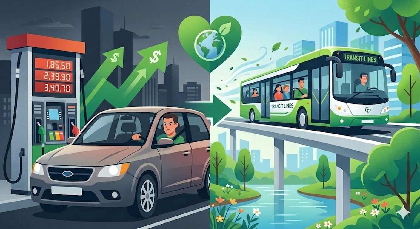 Save money on gas by using transit lines app